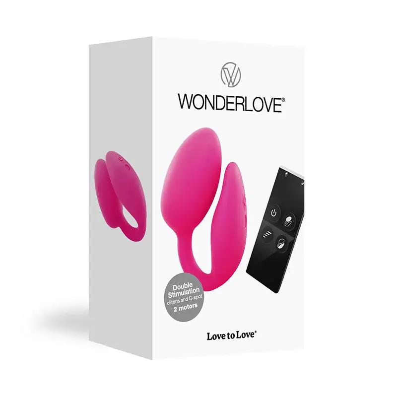 Love to Love Wonderlove Dual Stimulation Clitoris & G-Spot Vibrator With Remote Pink by Lovely Planet