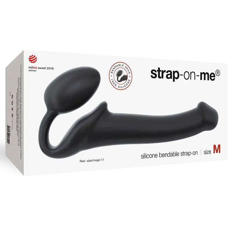 Strap-On-Me Semi-Realistic Bendable Silicone Strap-On Black M by Lovely Planet