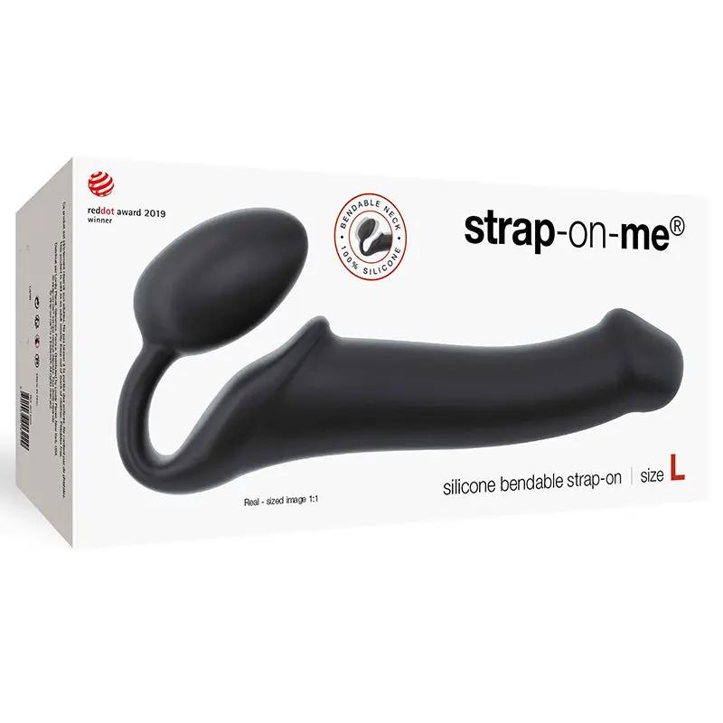 Strap-On-Me Semi-Realistic Bendable Silicone Strap-On Black L by Lovely Planet