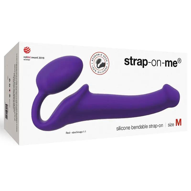 Strap-On-Me Semi-Realistic Bendable Silicone Strap-On Purple M by Lovely Planet