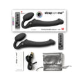 Strap-On-Me Rechargeable Remote-Controlled Silicone Vibrating Bendable Strap-On Black M by Lovely Planet