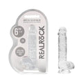 RealRock Crystal Clear Realistic 6 in. Dildo With Balls and Suction Cup Clear by Shots