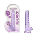 RealRock Crystal Clear Realistic 7 in. Dildo With Balls and Suction Cup Purple by Shots