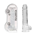 RealRock Crystal Clear Realistic 9 in. Dildo With Balls and Suction Cup Clear by Shots