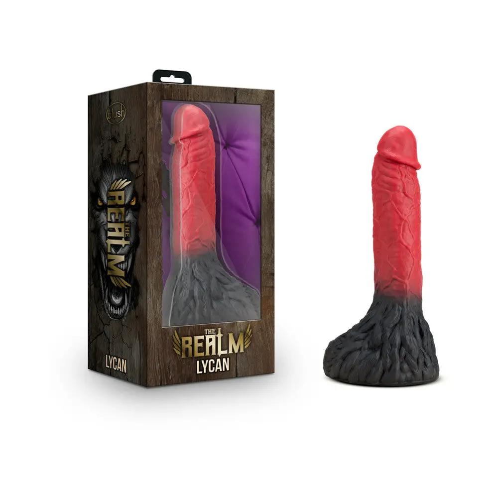 The Realm Lycan 10.5 in. Silicone Lock On Fantasy Werewolf Dildo Red by Blush