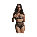 Le Desir Duo Key Hole Bra Set Black O/S by Shots