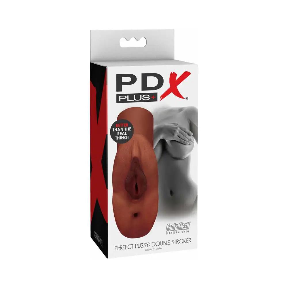 PDX Plus Perfect Pussy Double Stroker Brown by PDX Brands