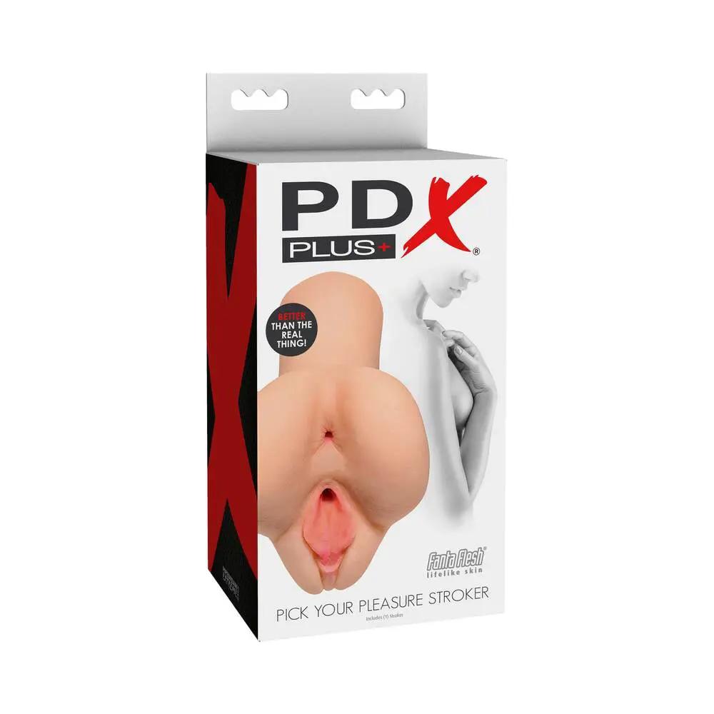 PDX Plus Pick Your Pleasure Dual Entry Stroker Beige by PDX Brands