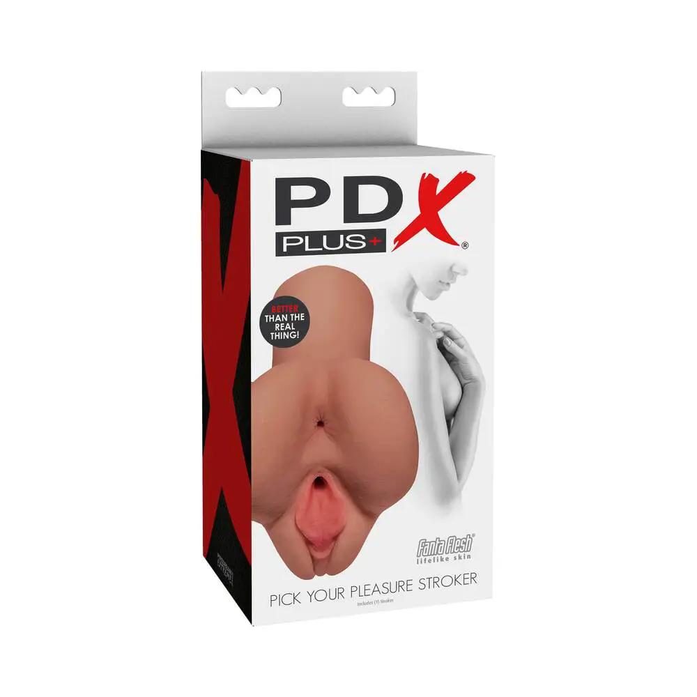 PDX Plus Pick Your Pleasure Dual Entry Stroker Tan by PDX Brands
