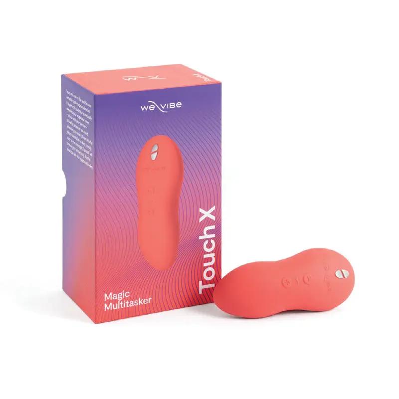 We-Vibe Touch X Rechargeable Silicone Lay-On Vibrator & Massager Crave Coral by We-Vibe