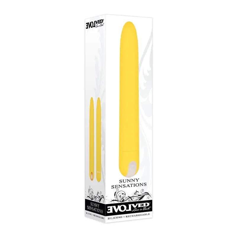 Evolved Sunny Sensations Rechargeable Silicone Sli mline Vibrator Yellow by Evolved