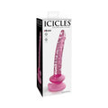 Icicles No. 86 Realistic 7 in. Glass Dildo With Suction Cup Pink by Pipedream