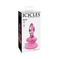 Icicles No. 90 Glass Anal Plug With Suction Cup Pink by Pipedream