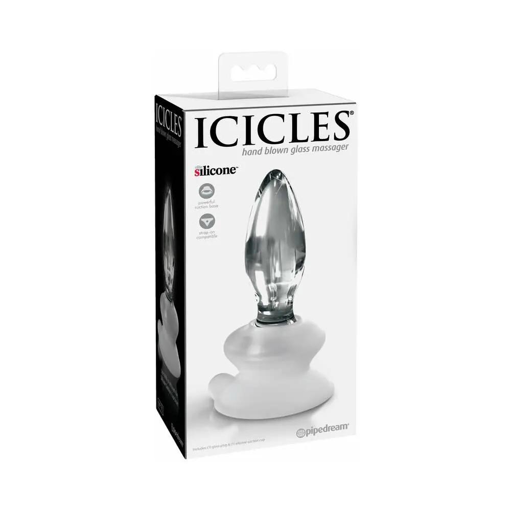 Icicles No. 91 Glass Anal Plug With Suction Cup Clear by Pipedream