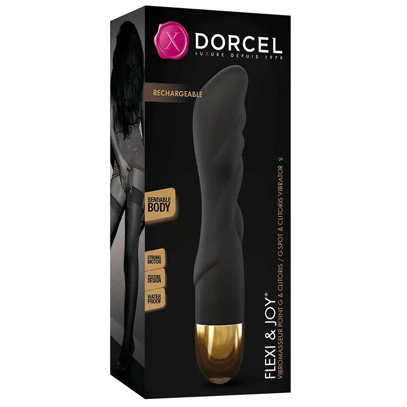 Dorcel Flexi & Joy Bendable Silicone G-Spot and Clitoris Vibrator Black/Gold by Lovely Planet