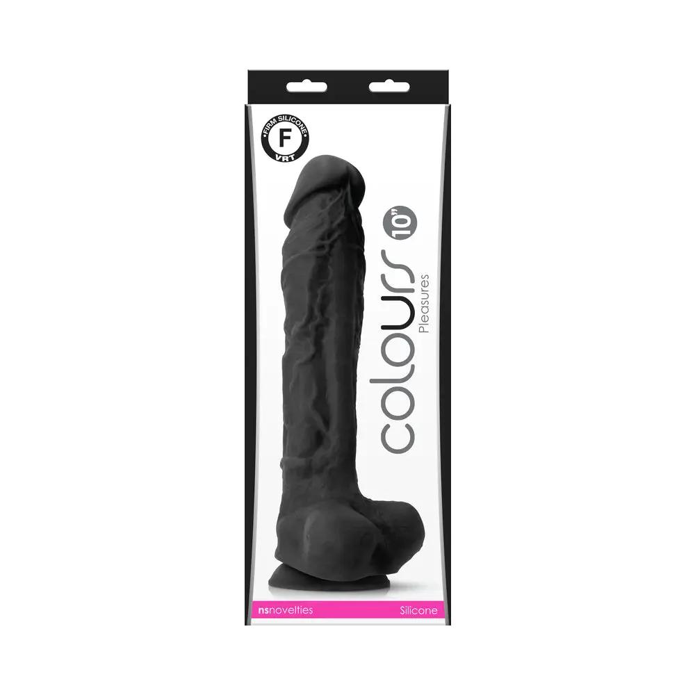 Colours Pleasures 10 in. Dildo Black by NS Novelties