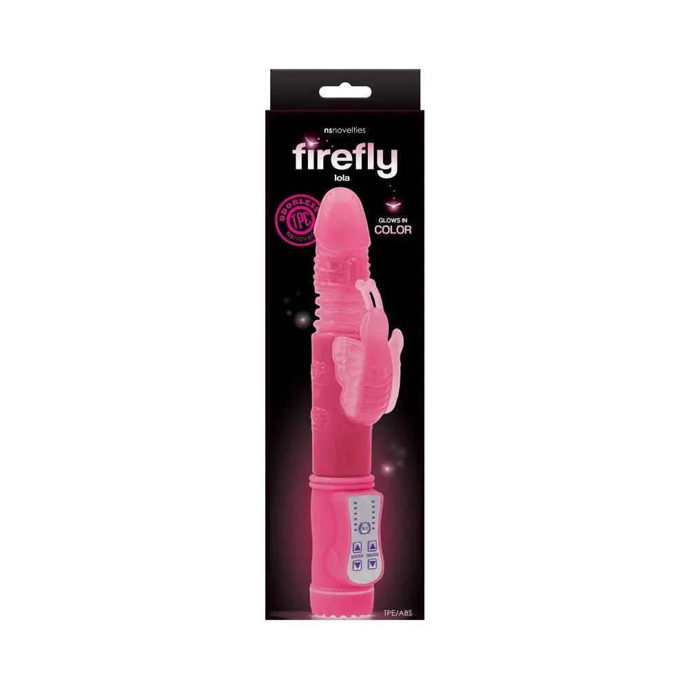 Firefly Lola Thrusting Butterfly Vibrator Pink by NS Novelties
