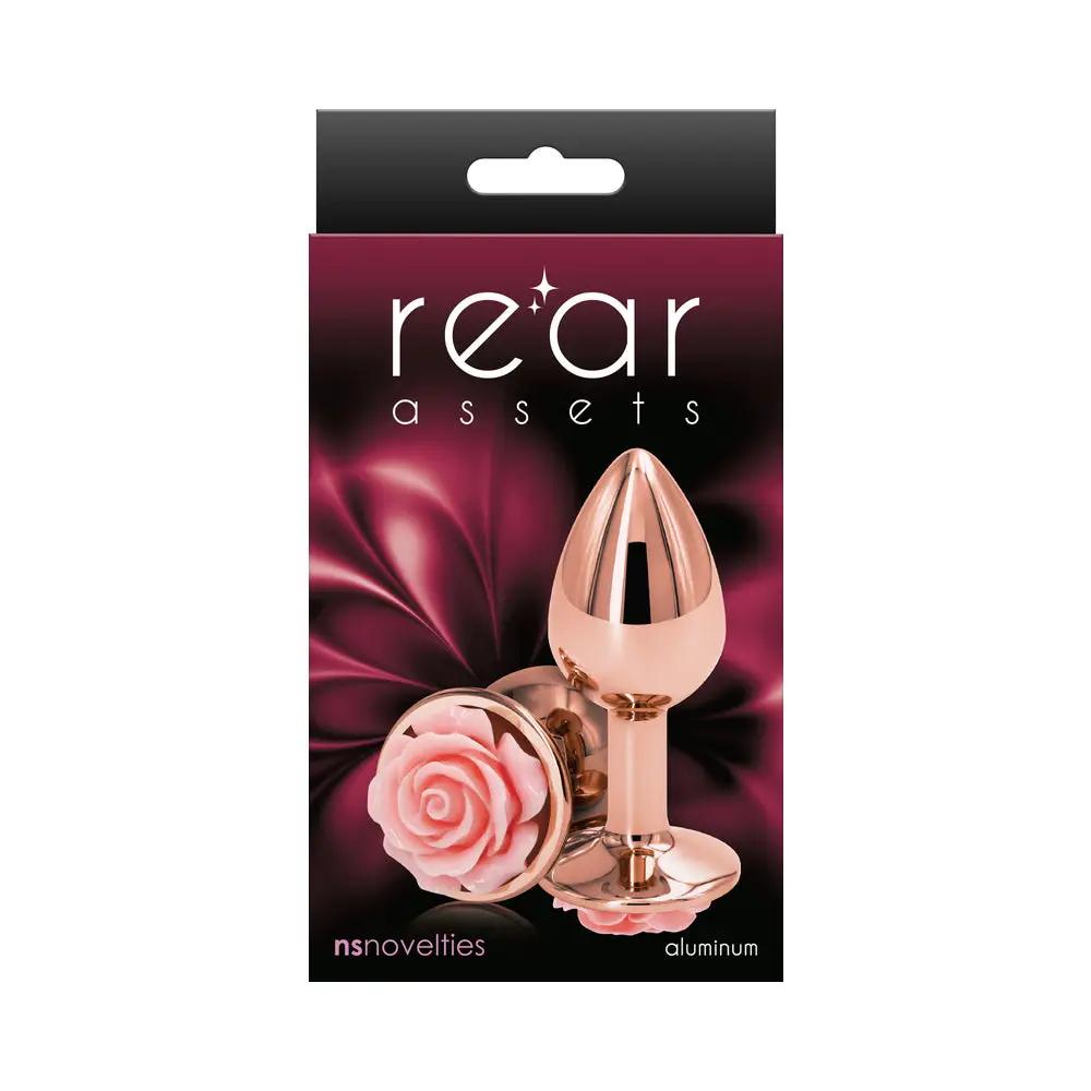 Rear Assets Rose Anal Plug Small Pink by NS Novelties