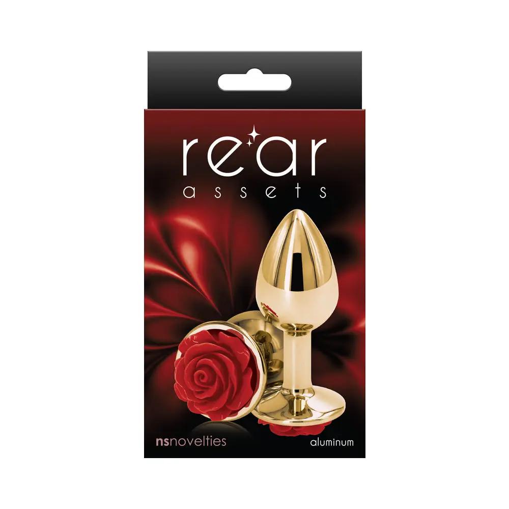 Rear Assets Rose Anal Plug Small Red by NS Novelties