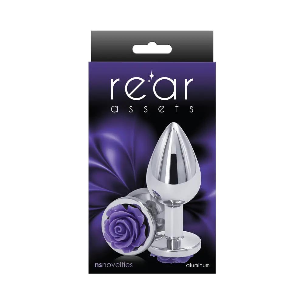 Rear Assets Rose Anal Plug Medium Purple by NS Novelties