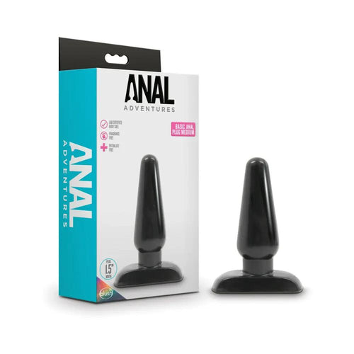Anal Adventures Basic Anal Plug Medium Black by Blush