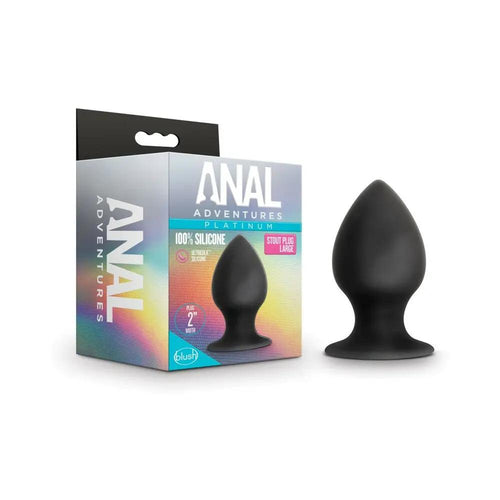 Anal Adventures Platinum Silicone Anal Stout Plug Large Black by Blush