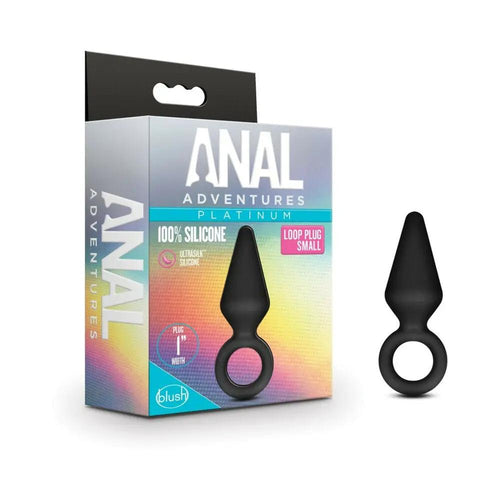 Anal Adventures Platinum Silicone Loop Plug Small Black by Blush