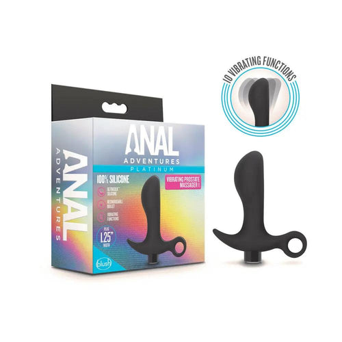 Anal Adventures Platinum Silicone Rechargeable Vibrating Prostate Massager 01 by Blush