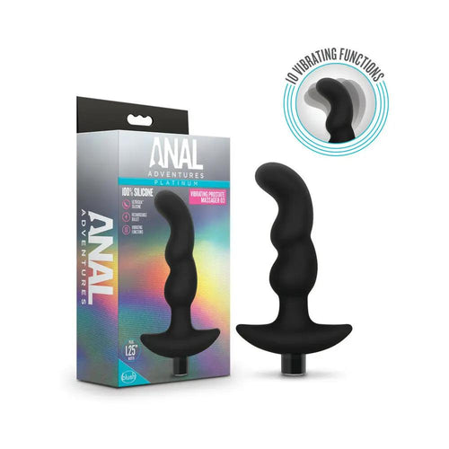 Anal Adventures Platinum Silicone Rechargeable Vibrating Prostate Massager 03 by Blush