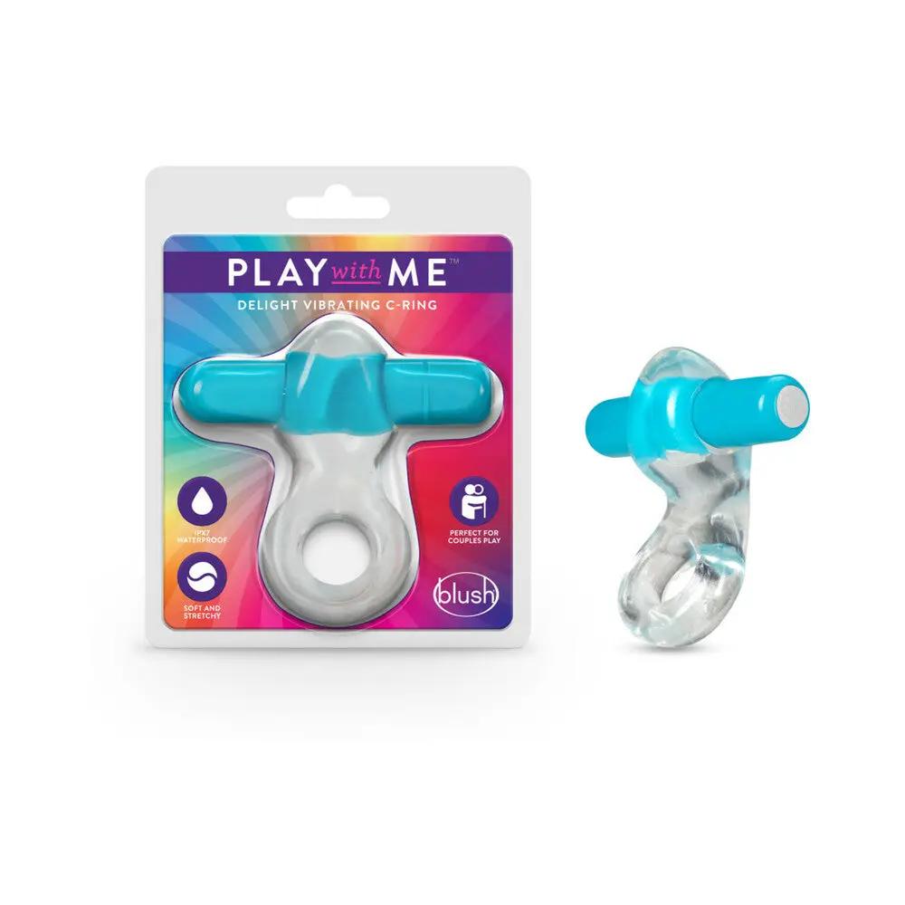Play with Me Delight Vibrating C-Ring Blue by Blush