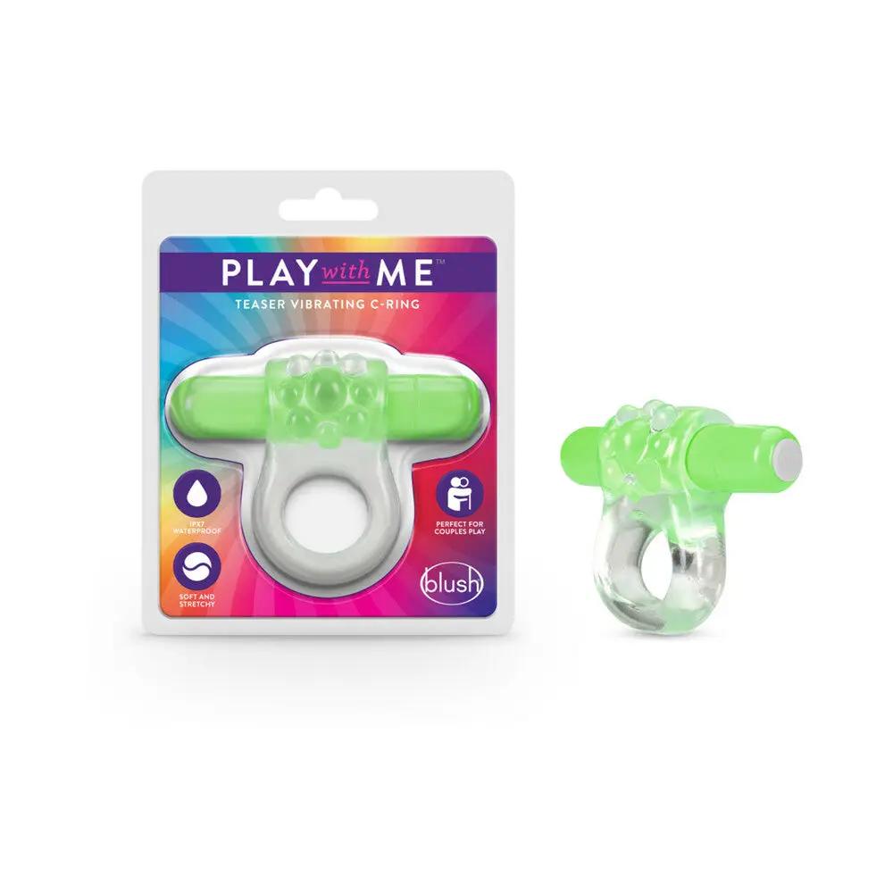 Play with Me Teaser Vibrating C-Ring Green by Blush