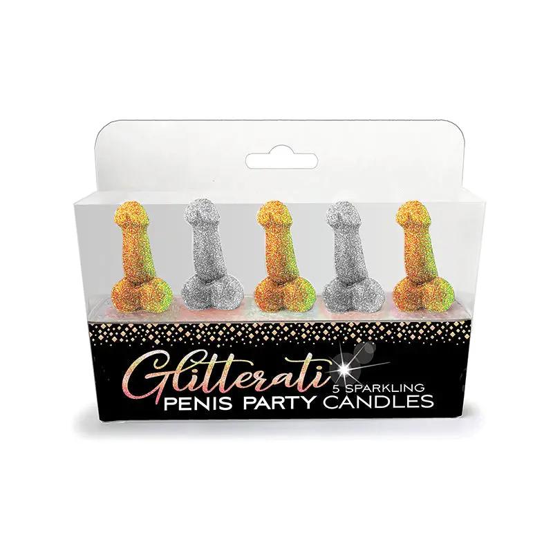 Glitterati Penis Party Sparkling Candles 5-Pack by Little Genie
