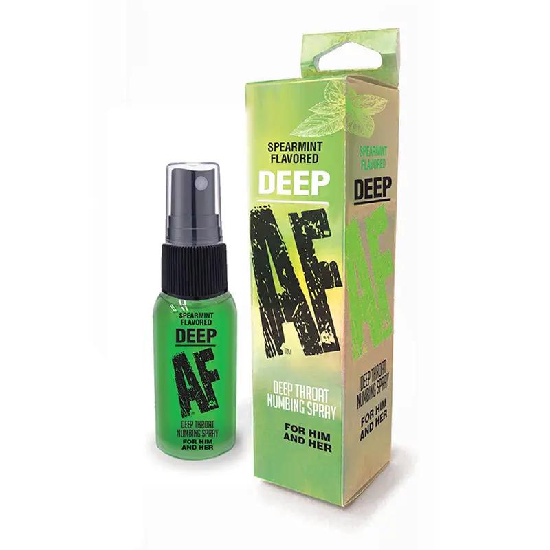 Deep AF Spearmint Flavored Deep Throat Numbing Spray 1 oz. by Little Genie