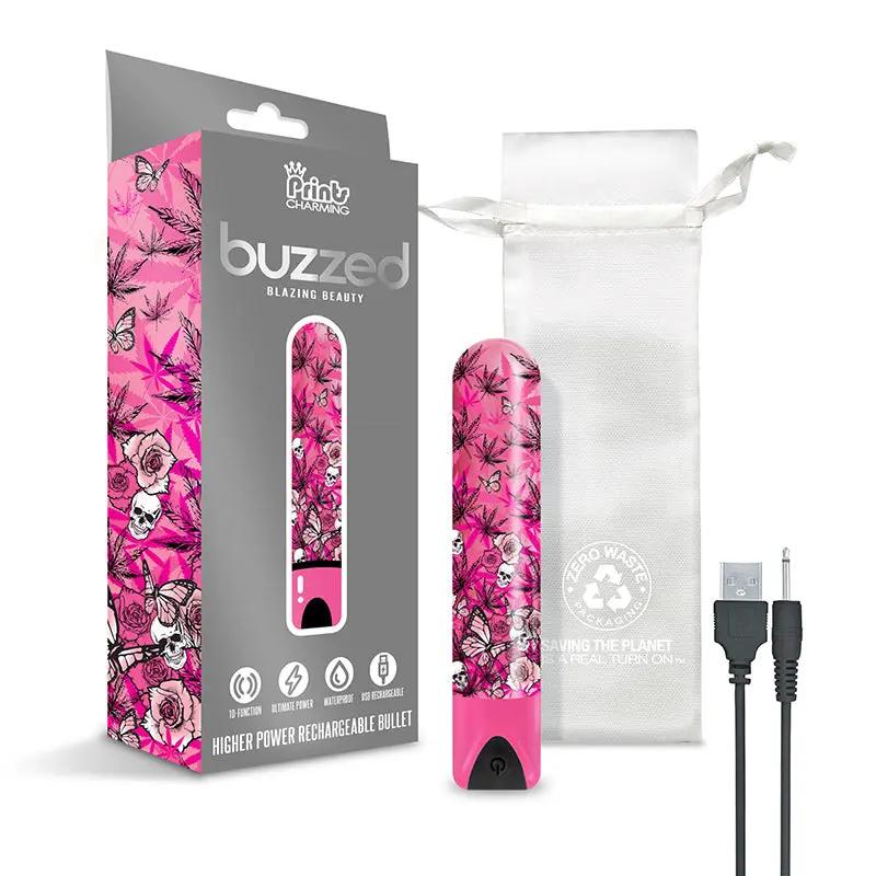 Prints Charming Buzzed Rechargeable Bullet - Blazing Beauty - Pink by Global Novelties