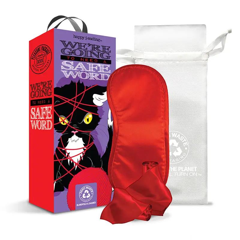 Pleasure Package We're Going To Need A Safe Word - Blindfold, Wrist, and Ankle Sashes by Global Novelties