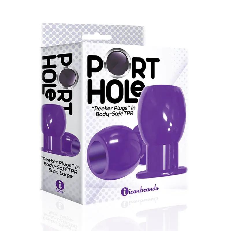The 9's Port Hole Hollow Butt Plug Purple by Icon Brands