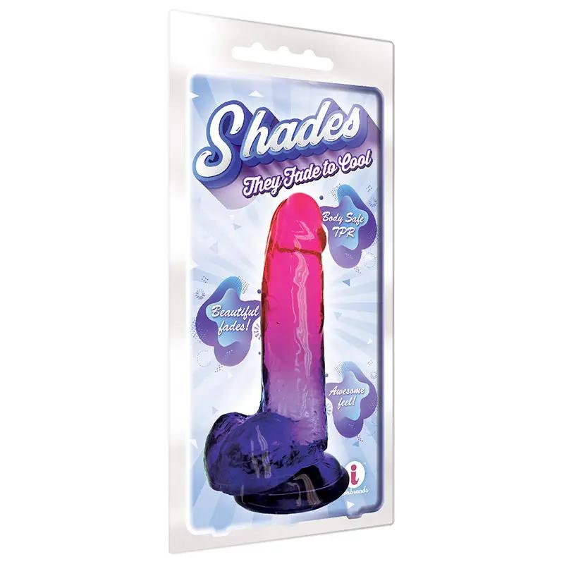 Shades Large 8in Jelly TPR Gradient Dong Pink and Plum by Icon Brands