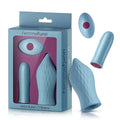 FemmeFunn Versa T Bullet Vibrator & Textured Silicone Tongue-Shaped Sleeve Light Blue by FemmeFunn