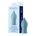 FemmeFunn Versa T Sleeve Textured Silicone Tongue-Shaped Bullet Sheath Light Blue by FemmeFunn