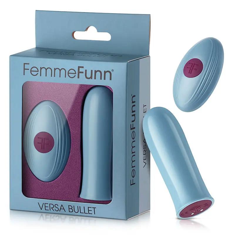 FemmeFunn Versa Bullet Rechargeable Remote-Controlled Vibrator Light Blue by FemmeFunn