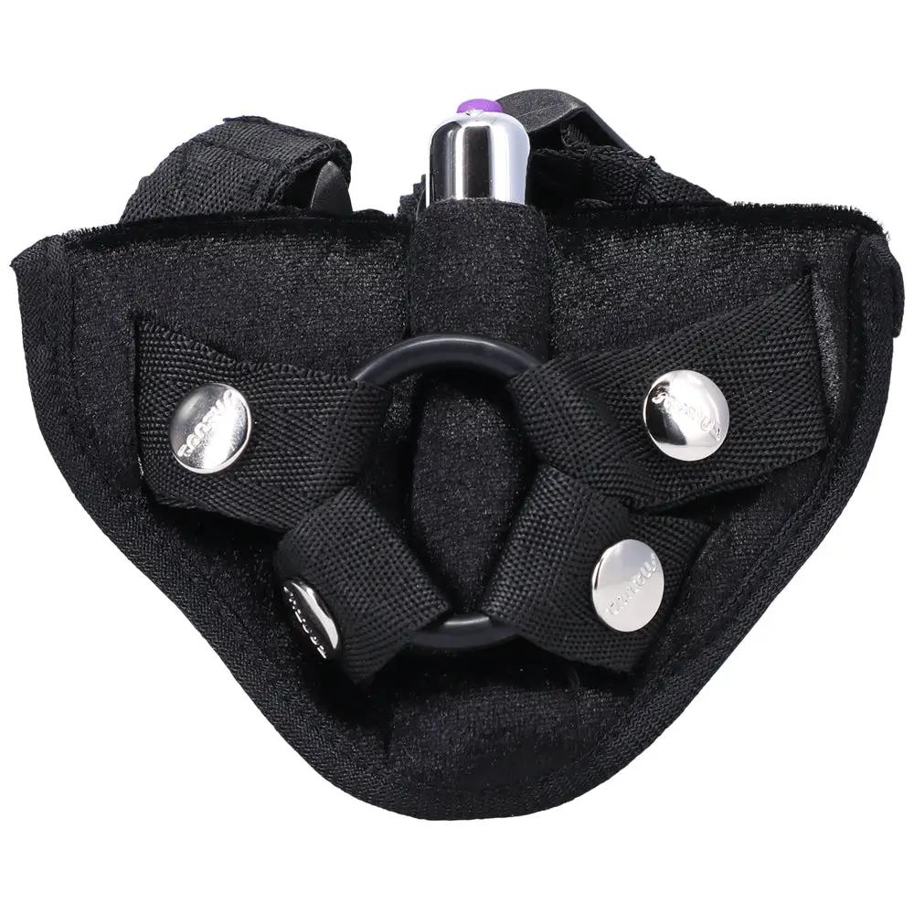 Tantus Velvet Vibrating Strap-On Harness Onyx by Tantus