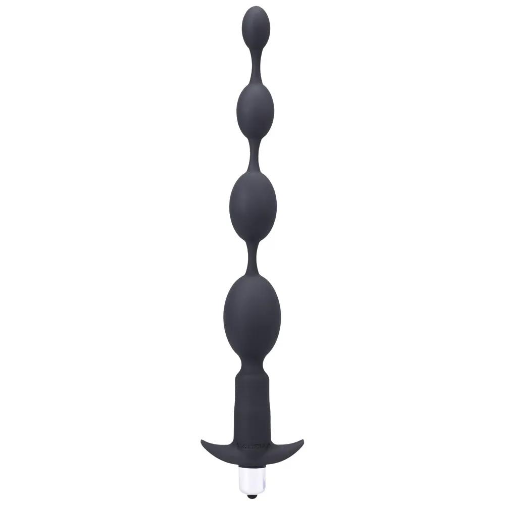 Tantus Vibrating Progressive Beads Vibrating Beaded Anal Plug Black by Tantus