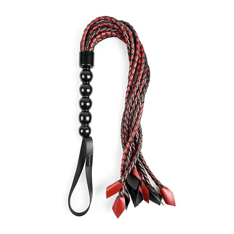 Sportsheets Saffron Braided Flogger Red/Black by Sportsheets