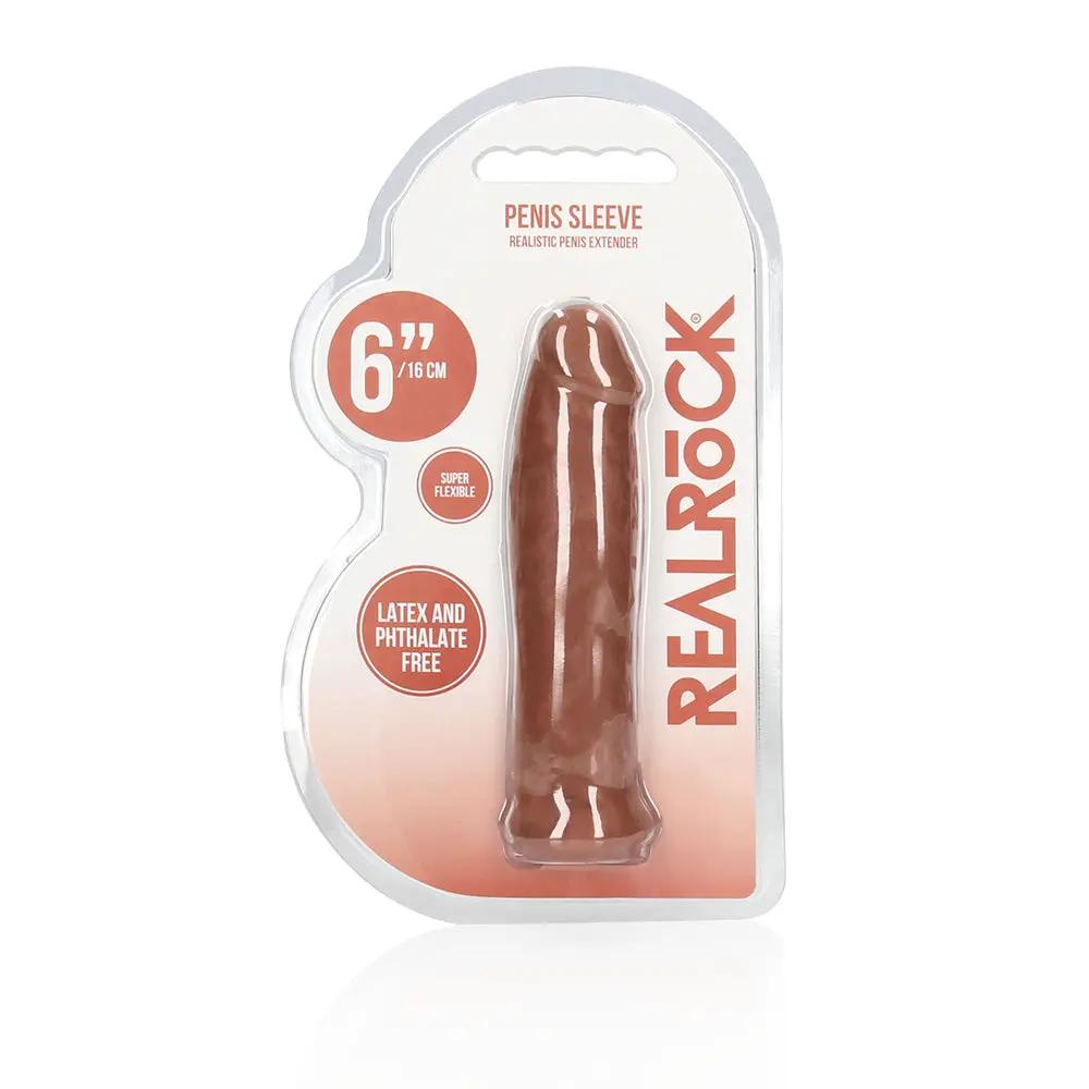 RealRock Realistic 6 in. Penis Sleeve Extender Tan by Shots