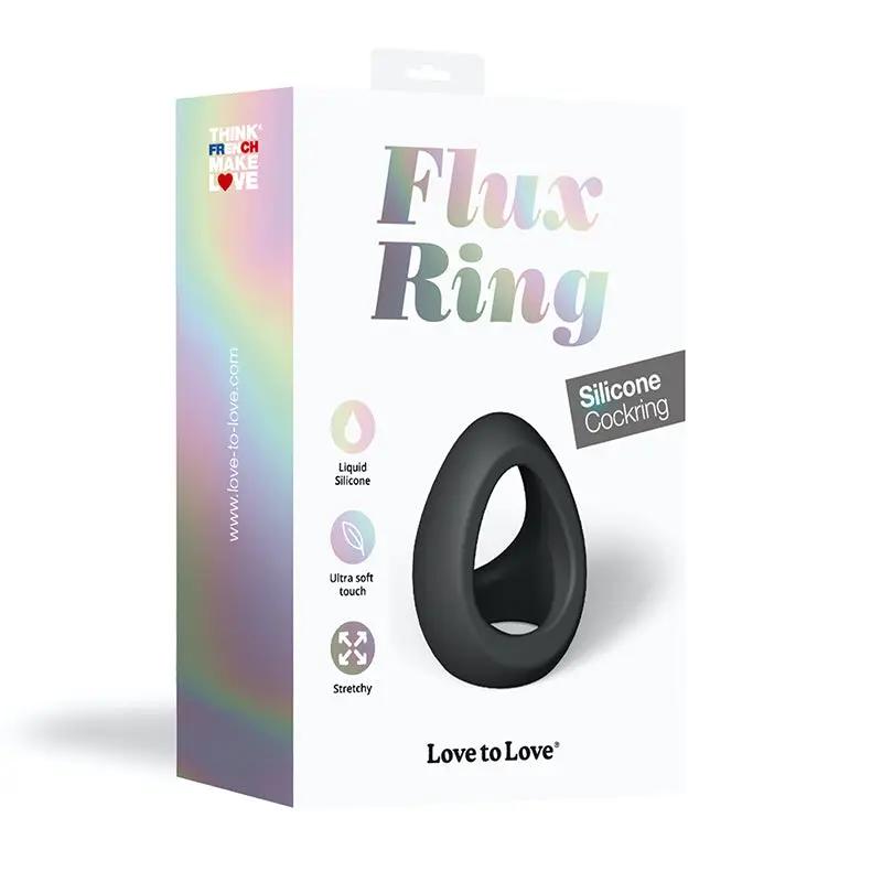 Love to Love Flux Ring Silicone Cockring Noir by Lovely Planet