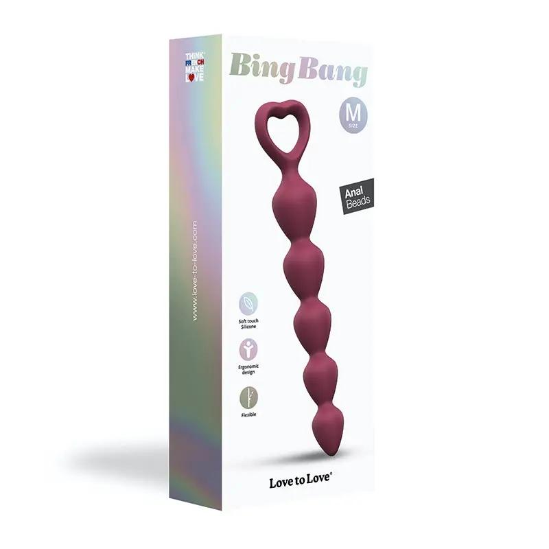 Love to Love Bing Bang Silicone Anal Beads Prune Medium by Lovely Planet