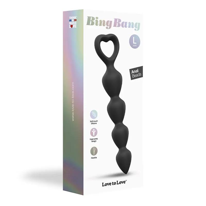Love to Love Bing Bang Silicone Anal Beads Noir Large by Lovely Planet