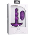 A-Play BEADED VIBE Rechargeable Silicone Anal Plug with Remote Purple by Doc Johnson