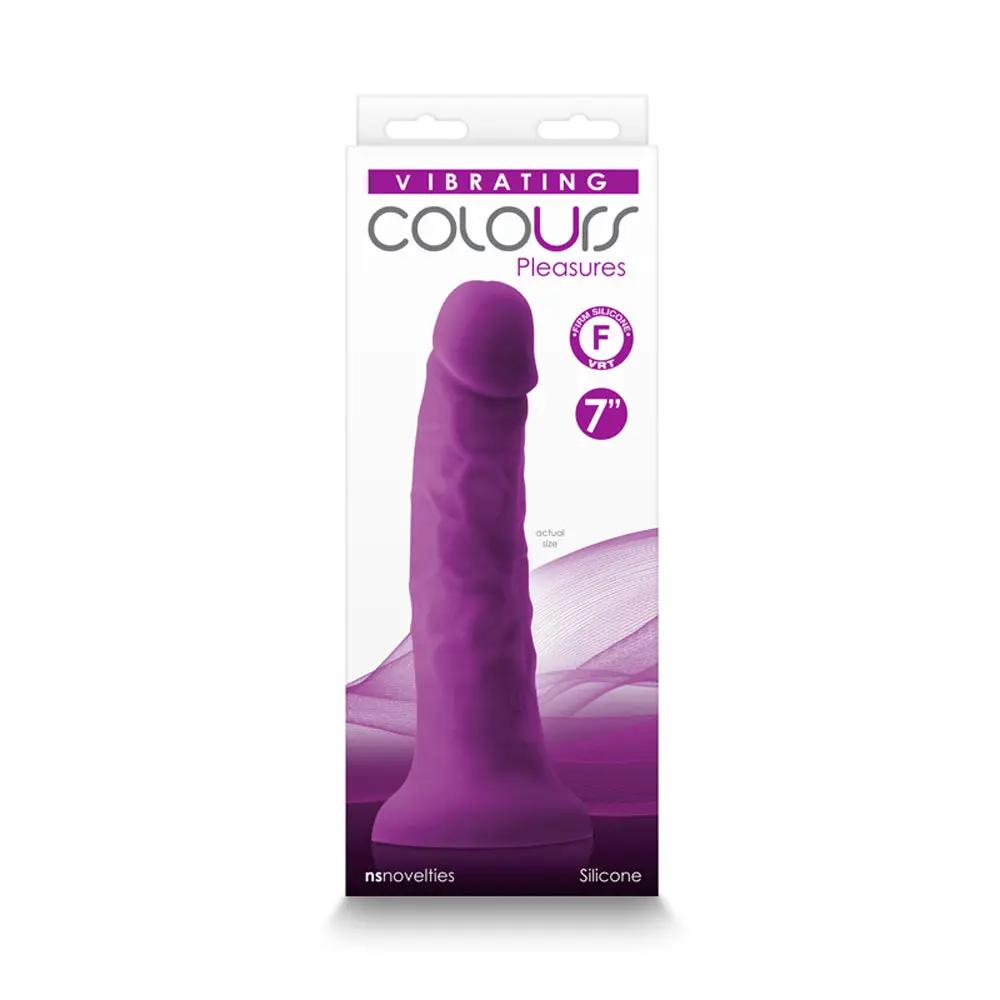 Colours Pleasures 7 in. Vibrating Dildo Purple by NS Novelties