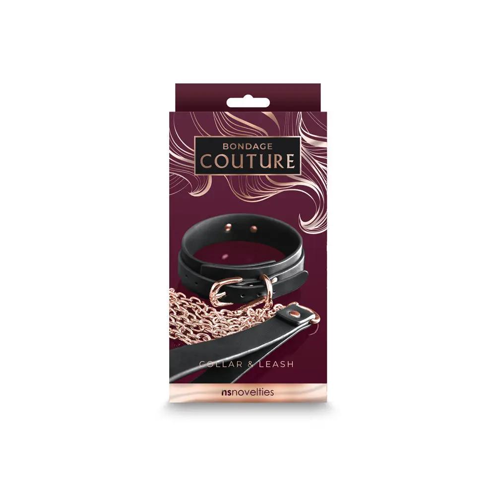 Bondage Couture Collar & Leash Black by NS Novelties